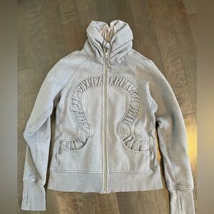 Lululemon Women’s Light Gray Sparkle Zip-Up Hoodie Jacket